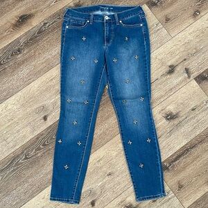 Maison Jules Jewel Studded Sparkly Embellished Jeans Denim Pants